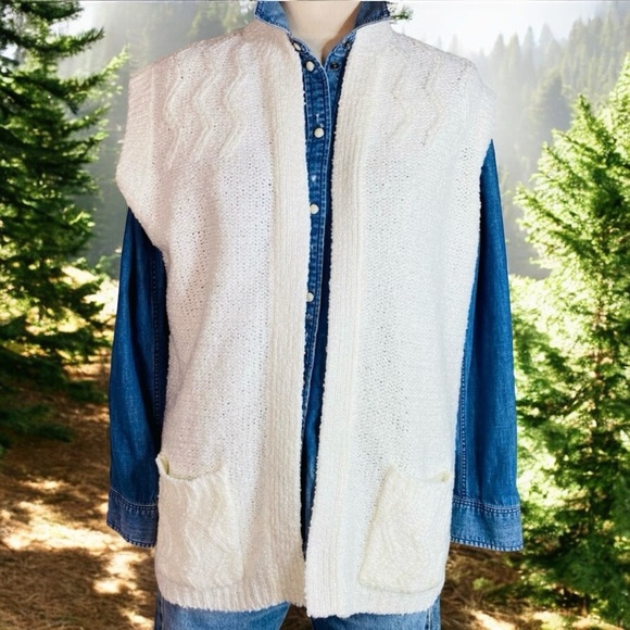 Vintage Knit Sweater Vest Cardigan - Picture 1 of 5